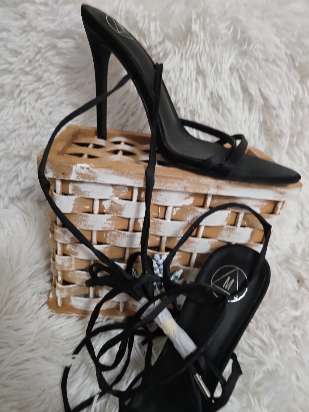 Women's Black Strappy Stiletto Heels